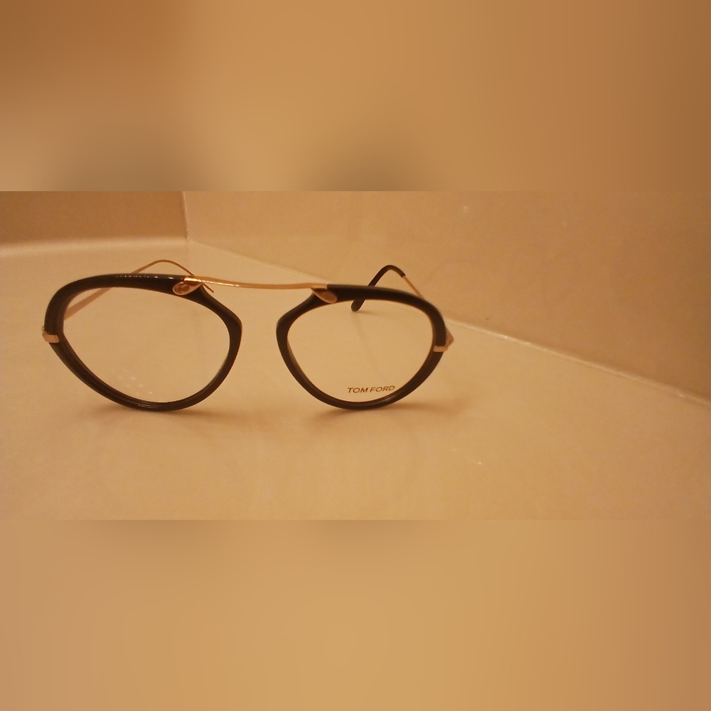 Tom Ford Black Frame with Gold Detail Eyewear